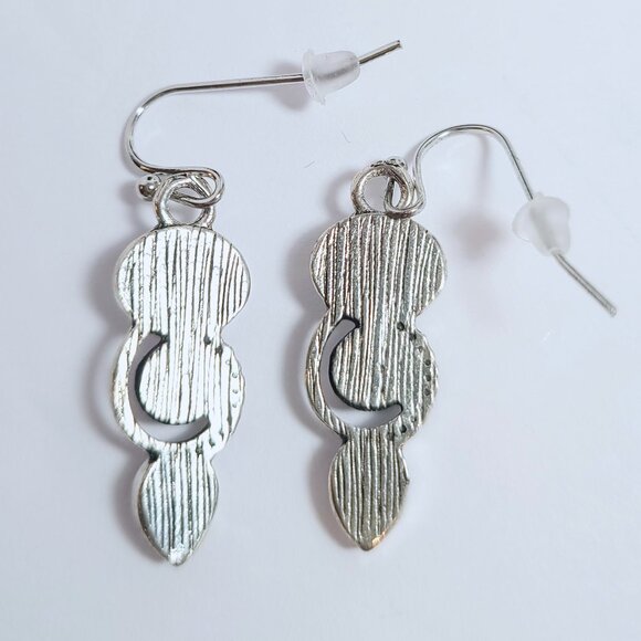 Silver Tone Drop Earrings with White, Aqua & Teal Stones - Picture 5 of 5